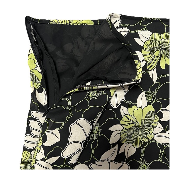 Worthington Black, White & Green Floral Flare Skirt With Zipper, Women's Size 16 - Picture 5 of 6